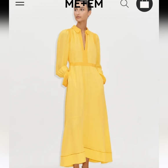 ME+EM Dresses & Skirts - ME+EM stunning yellow silk dress (silk outside as well as lining). US size 10.